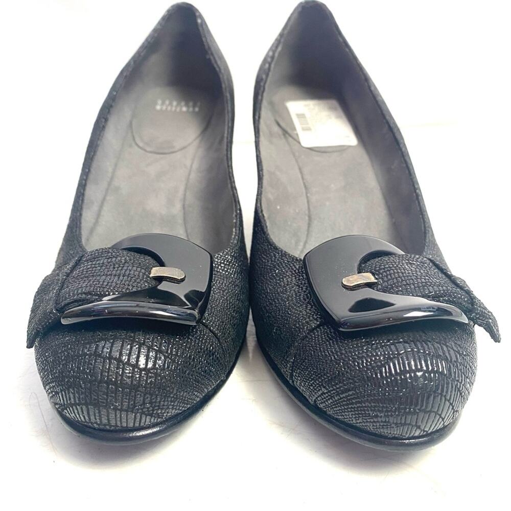 Stuart Weitzman Black Bucalina Covered Wedge Heel Size 9.5 - Picture 3 of 9